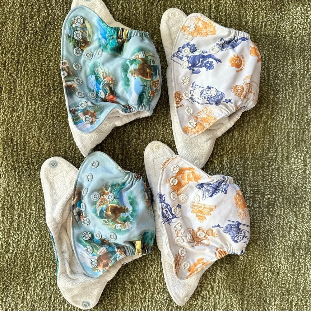 Grovia newborn reusable cloth diapers, set of 4